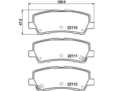 Bromsbeläggssats, skivbroms 8DB 355 044-271 Hella