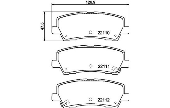 Bromsbeläggssats, skivbroms 8DB 355 044-271 Hella