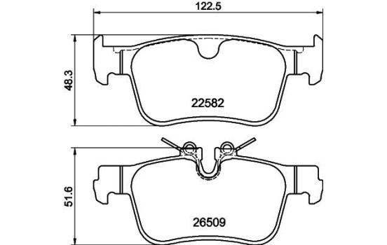 Bromsbeläggssats, skivbroms 8DB 355 044-311 Hella