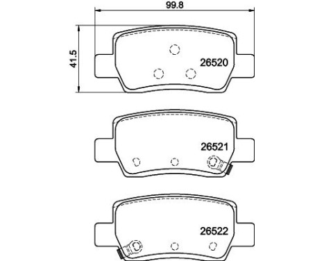 Bromsbeläggssats, skivbroms 8DB 355 045-941 Hella