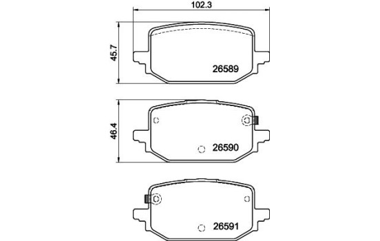 Bromsbeläggssats, skivbroms 8DB 355 045-961 Hella