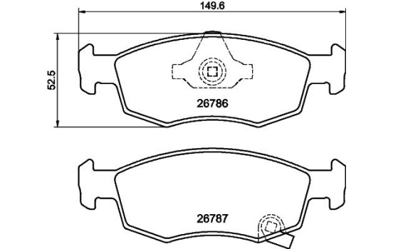 Bromsbeläggssats, skivbroms 8DB 355 046-041 Hella
