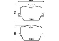 BROMSBELÄGGSSATS, SKIVBROMS 8DB 8DB 355 040-601 Hella