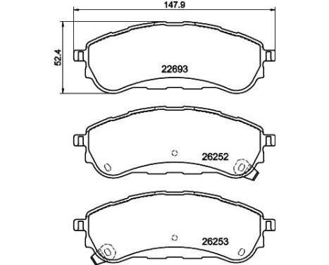 BROMSBELÄGGSSATS, SKIVBROMS 8DB 8DB 355 040-751 Hella