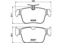 BROMSBELÄGGSSATS, SKIVBROMS 8DB 8DB 355 040-851 Hella