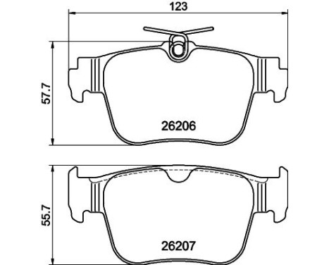 BROMSBELÄGGSSATS, SKIVBROMS 8DB 8DB 355 040-851 Hella