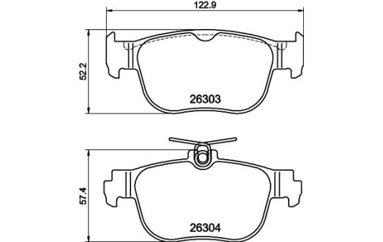 BROMSBELÄGGSSATS, SKIVBROMS 8DB 8DB 355 040-981 Hella