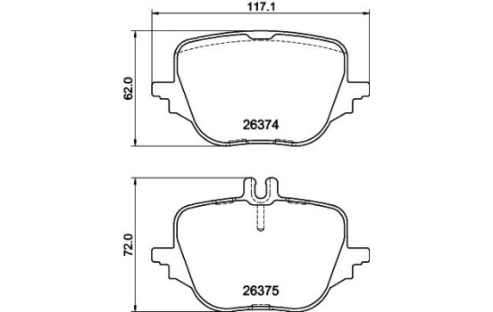 BROMSBELÄGGSSATS, SKIVBROMS 8DB 8DB 355 041-021 Hella