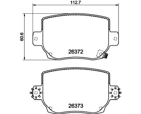 BROMSBELÄGGSSATS, SKIVBROMS 8DB 8DB 355 041-041 Hella