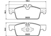 BROMSBELÄGGSSATS, SKIVBROMS 8DB 8DB 355 041-101 Hella