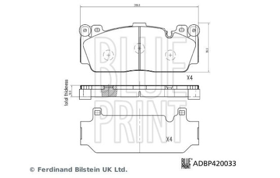Bromsbeläggssats, skivbroms ADBP420033 Blue Print, bild 2