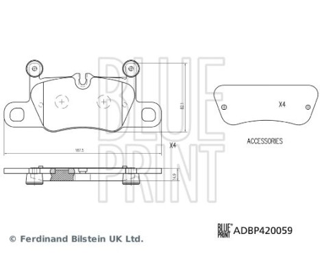 Bromsbeläggssats, skivbroms ADBP420059 Blue Print, bild 2