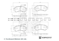 Bromsbeläggssats, skivbroms ADBP420107 Blue Print