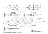 Bromsbeläggssats, skivbroms ADBP420114 Blue Print