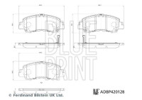 Bromsbeläggssats, skivbroms ADBP420128 Blue Print