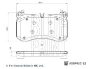 Bromsbeläggssats, skivbroms ADBP420132 Blue Print