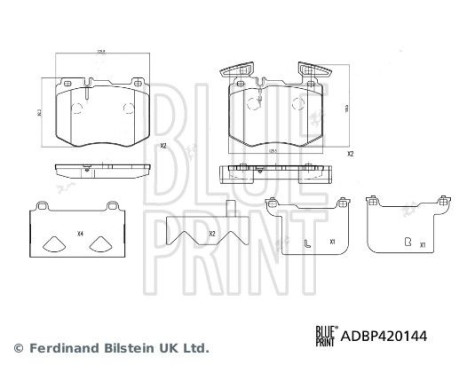 Bromsbeläggssats, skivbroms ADBP420144 Blue Print