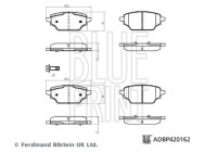 Bromsbeläggssats, skivbroms ADBP420162 Blue Print