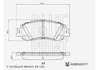 Bromsbeläggssats, skivbroms ADBP420177 Blue Print