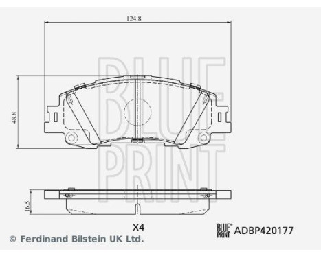 Bromsbeläggssats, skivbroms ADBP420177 Blue Print