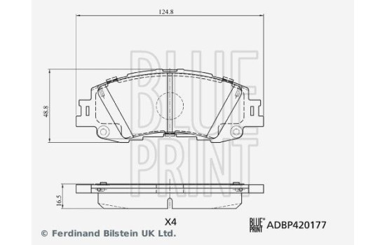 Bromsbeläggssats, skivbroms ADBP420177 Blue Print
