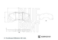 Bromsbeläggssats, skivbroms ADBP420181 Blue Print