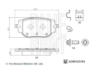 Bromsbeläggssats, skivbroms ADBP420183 Blue Print
