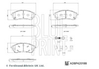 Bromsbeläggssats, skivbroms ADBP420188 Blue Print