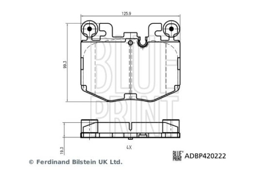 Bromsbeläggssats, skivbroms ADBP420222 Blue Print