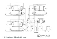 Bromsbeläggssats, skivbroms ADBP420228 Blue Print
