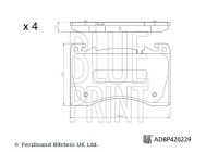 Bromsbeläggssats, skivbroms ADBP420229 Blue Print