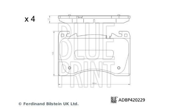 Bromsbeläggssats, skivbroms ADBP420229 Blue Print
