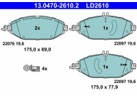 Bromsbeläggssats, skivbroms ATE Ceramic 13.0470-2610.2