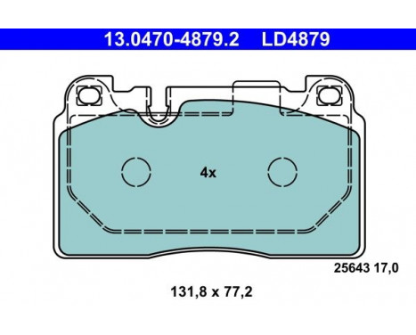 Bromsbeläggssats, skivbroms ATE Ceramic 13.0470-4879.2, bild 2