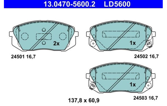 Bromsbeläggssats, skivbroms ATE Ceramic 13.0470-5600.2