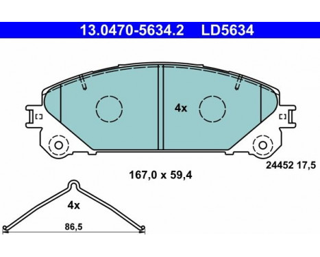Bromsbeläggssats, skivbroms ATE Ceramic 13.0470-5634.2