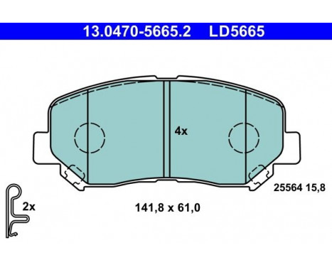 Bromsbeläggssats, skivbroms ATE Ceramic 13.0470-5665.2