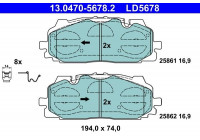 Bromsbeläggssats, skivbroms ATE Ceramic 13.0470-5678.2