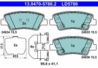 Bromsbeläggssats, skivbroms ATE Ceramic 13.0470-5786.2