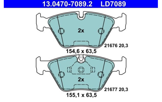 Bromsbeläggssats, skivbroms ATE Ceramic 13.0470-7089.2, bild 3