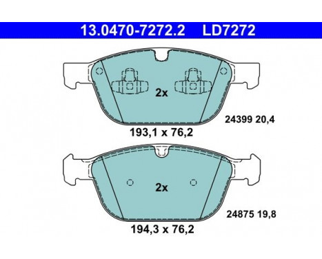 Bromsbeläggssats, skivbroms ATE Ceramic 13.0470-7272.2