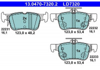 Bromsbeläggssats, skivbroms ATE Ceramic 13.0470-7320.2