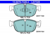 Bromsbeläggssats, skivbroms ATE Ceramic 13.0470-7328.2