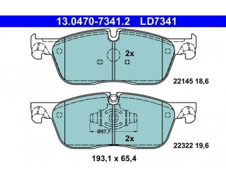 Bromsbeläggssats, skivbroms ATE Ceramic 13.0470-7341.2