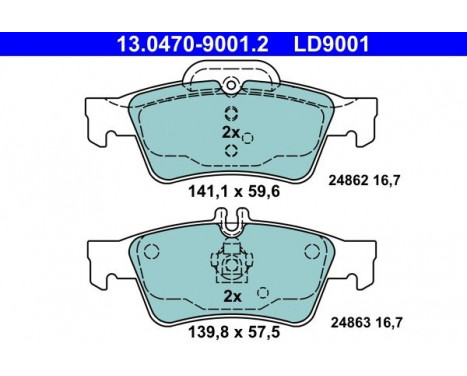 Bromsbeläggssats, skivbroms ATE Ceramic 13.0470-9001.2, bild 2