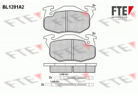 Bromsbeläggssats, skivbroms BL1201A2 FTE