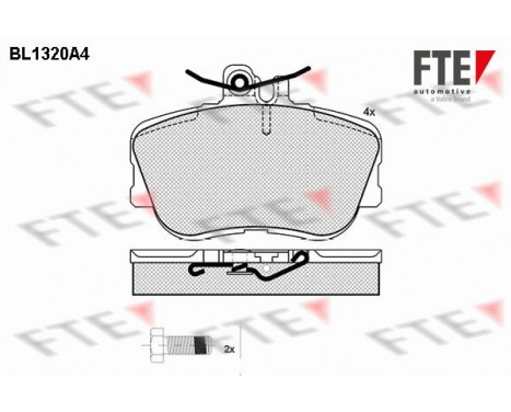 Bromsbeläggssats, skivbroms BL1320A4 FTE