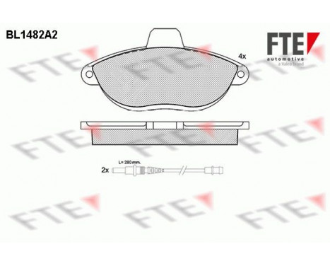 Bromsbeläggssats, skivbroms BL1482A2 FTE