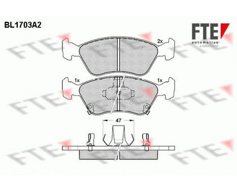 Bromsbeläggssats, skivbroms BL1703A2 FTE