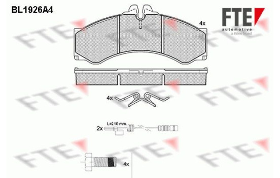 Bromsbeläggssats, skivbroms BL1926A4 FTE